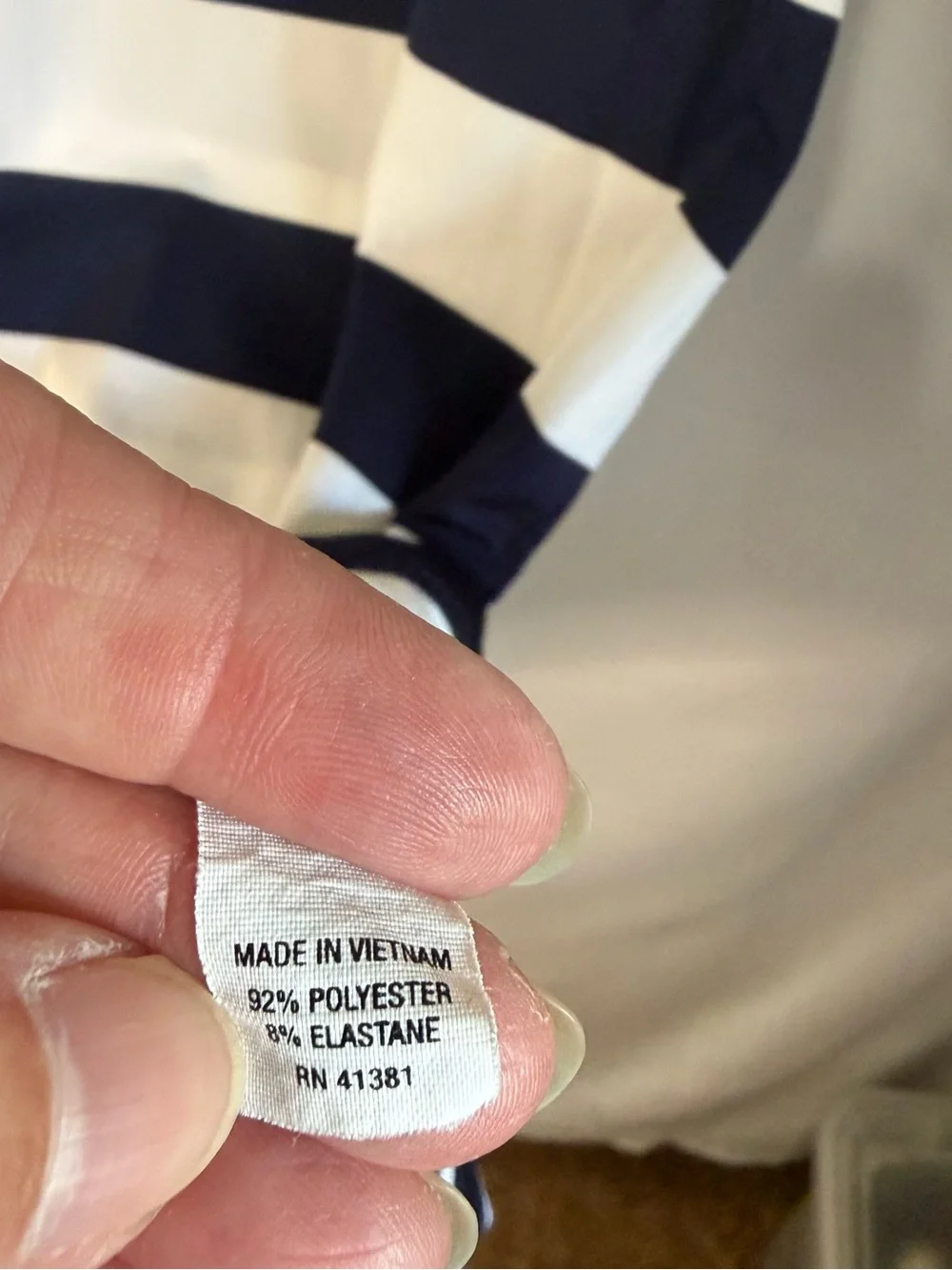 Ralph Lauren RLX Navy, White & Neon-Trim Striped Polo Size M